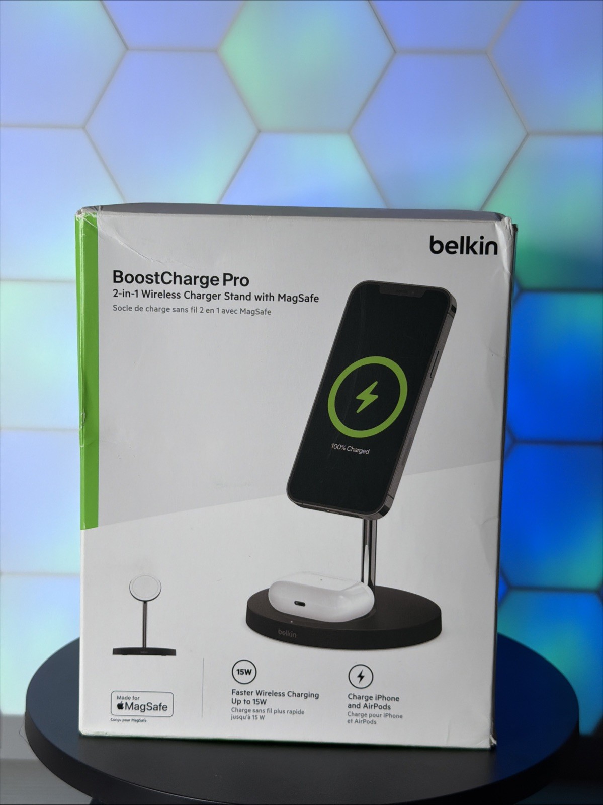 Belkin Boost Charge Pro 2-in-1 Wireless Charger Stand with MagSafe