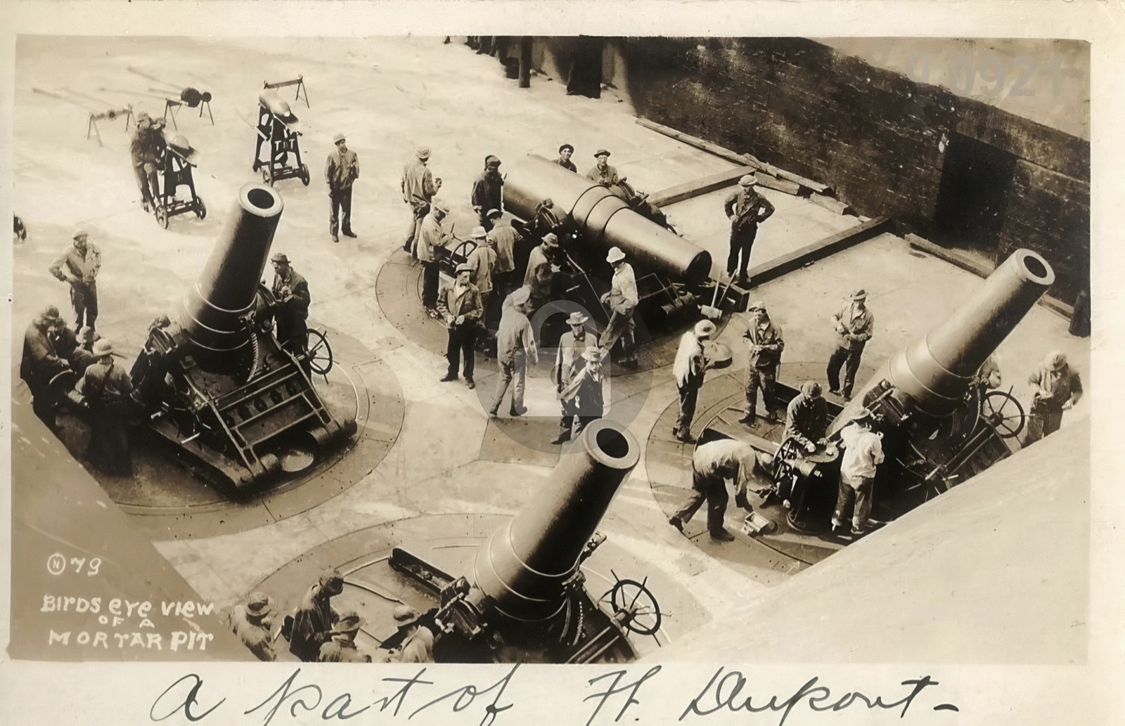 Birds Eye a Mortar Pit Fort Dupont DE Delaware RPPC Photo Postcard COPY Birds Eye a Mortar Pit Fort Dupont DE Delaware RPPC Photo Postcard COPY