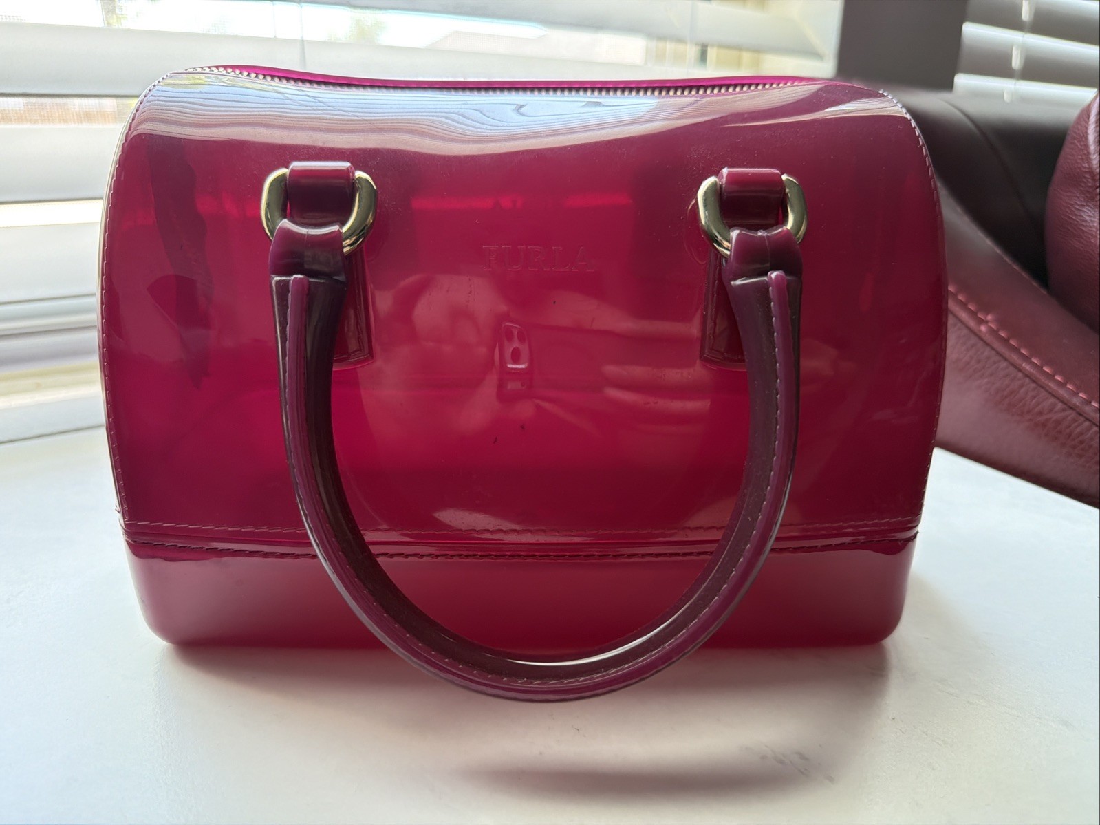 Furla Candy Bag Glossy Magenta Handbag