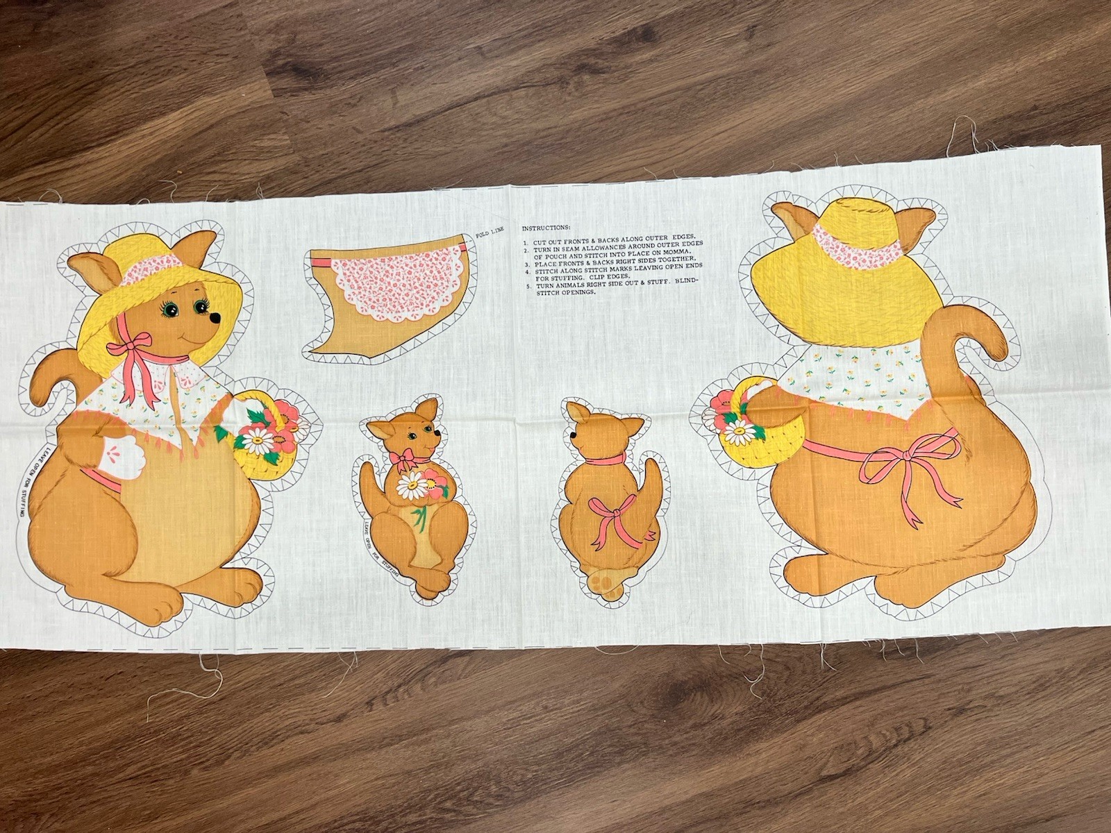 Springtime Kangaroo Pillow/Applique Panel Pattern 7652- Springs Mills Cut + Sew Springtime Kangaroo Pillow/Applique Panel Pattern 7652- Springs Mills Cut + Sew