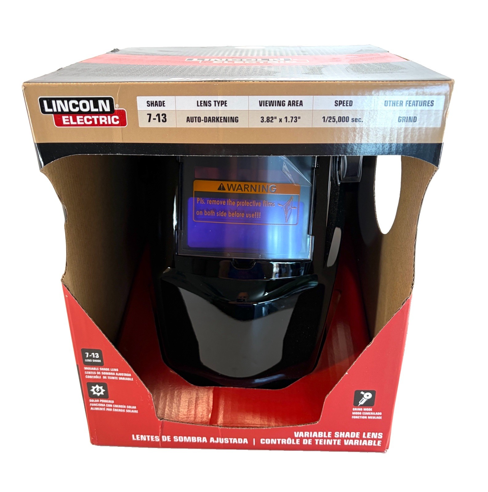 Lincoln Electric Auto Darkening Welding Helmet In Black Glossy Model K3419-1