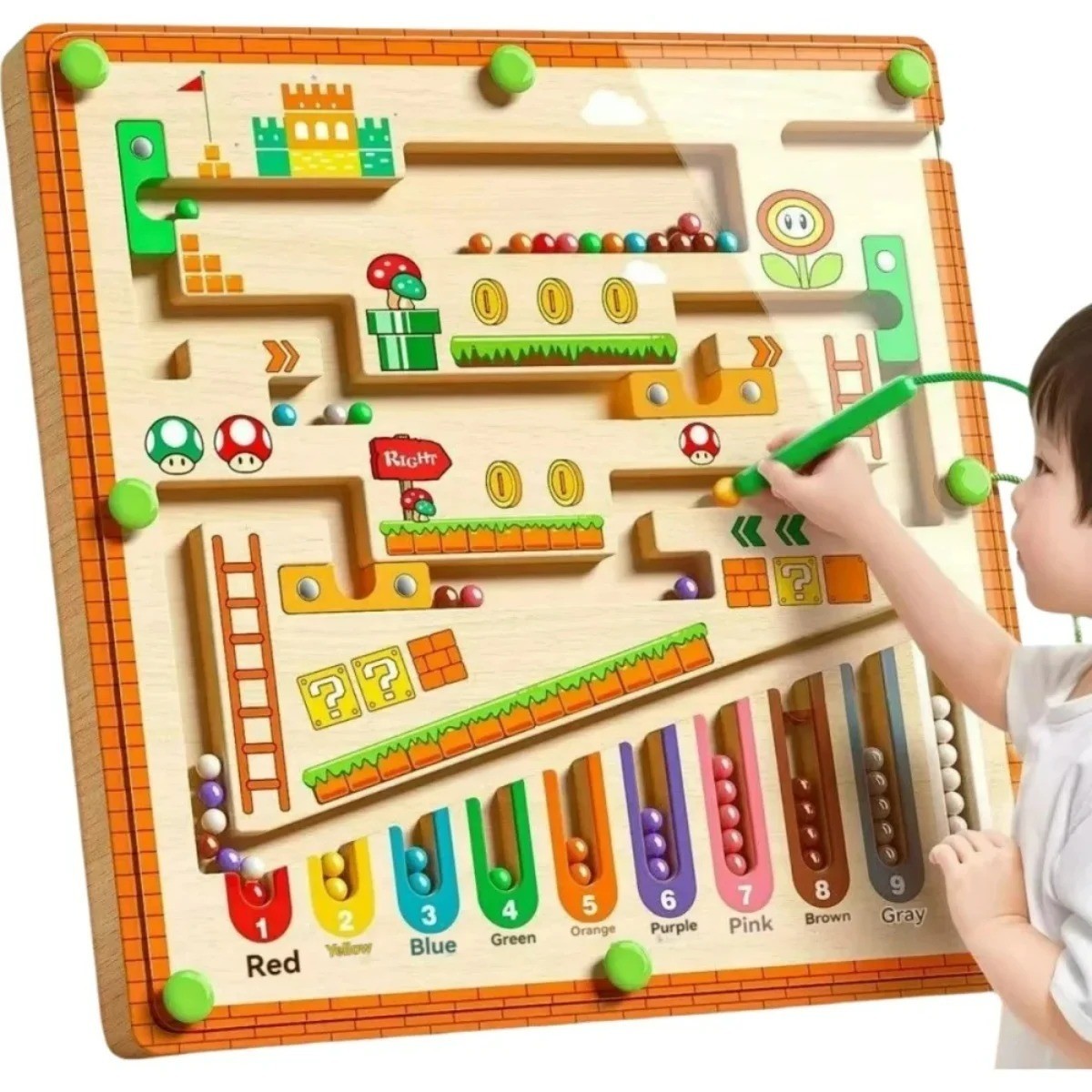 Children\'s Magnetic Maze Walking Ball Baby Concentration Training, Writing Logic