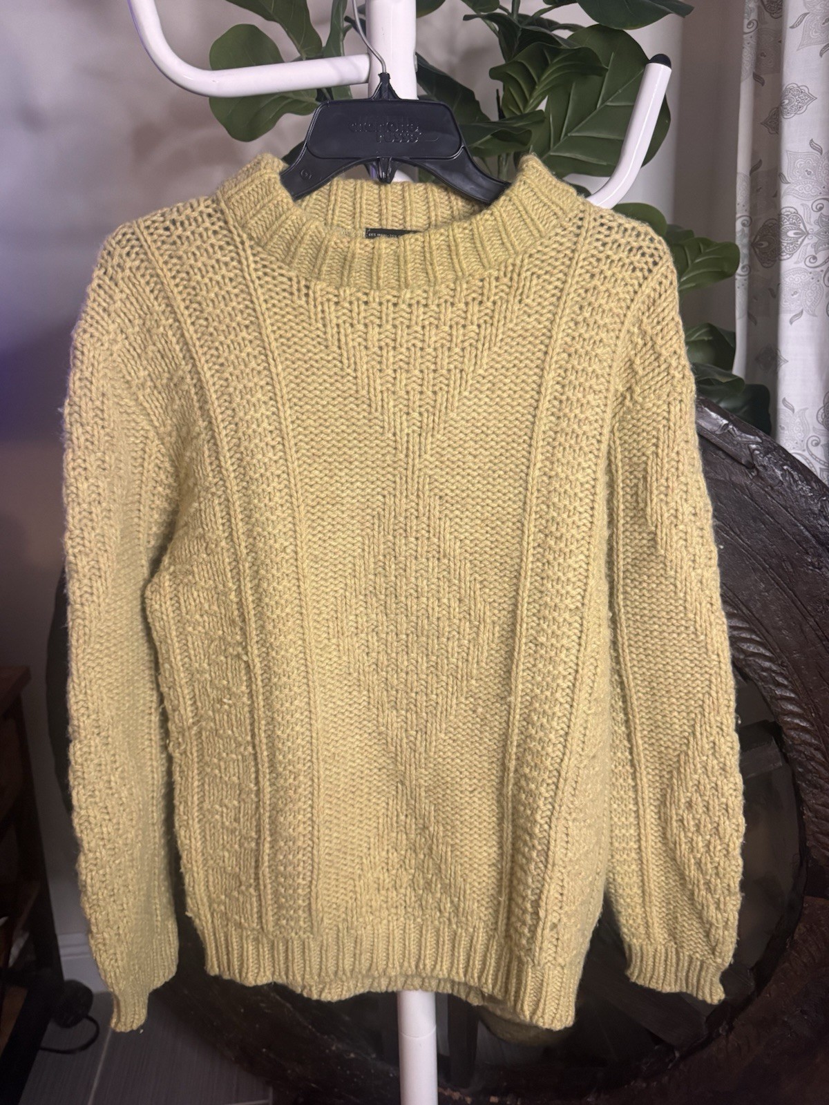 VTG 70s CAMPUS Men’s Wool Chunky Cable Knit Kodel Sweater Mustard Yellow M VTG 70s CAMPUS Men’s Wool Chunky Cable Knit Kodel Sweater Mustard Yellow M