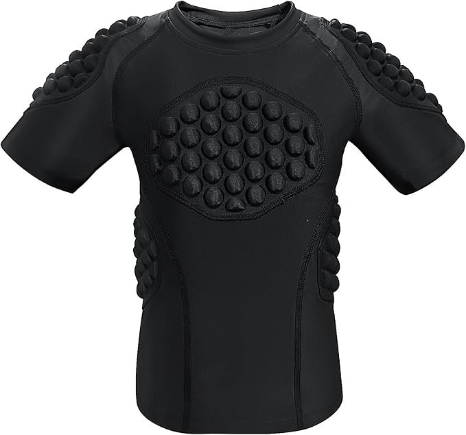 Kid’s Padded Shirts Short Sleeve Compression Chest and Rib Protector T Shi Kid’s Padded Shirts Short Sleeve Compression Chest and Rib Protector T Shi
