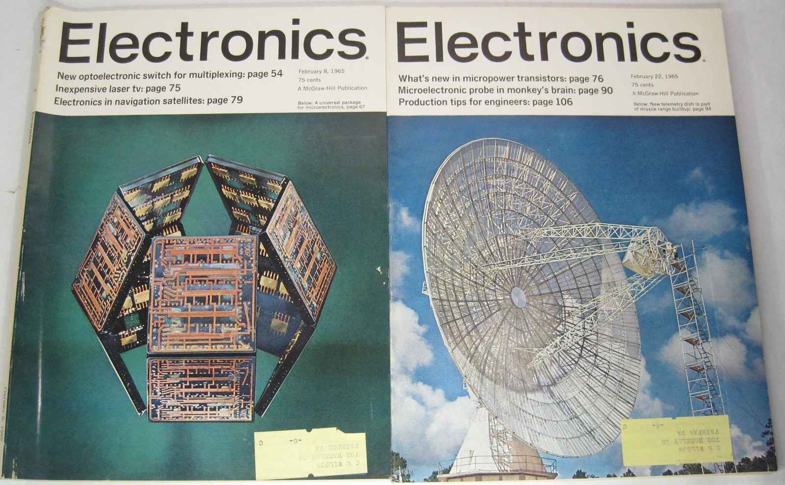McGraw-Hill Vintage Electronics Magazine February 1965 Vol 38 Issue No 3 & 4
