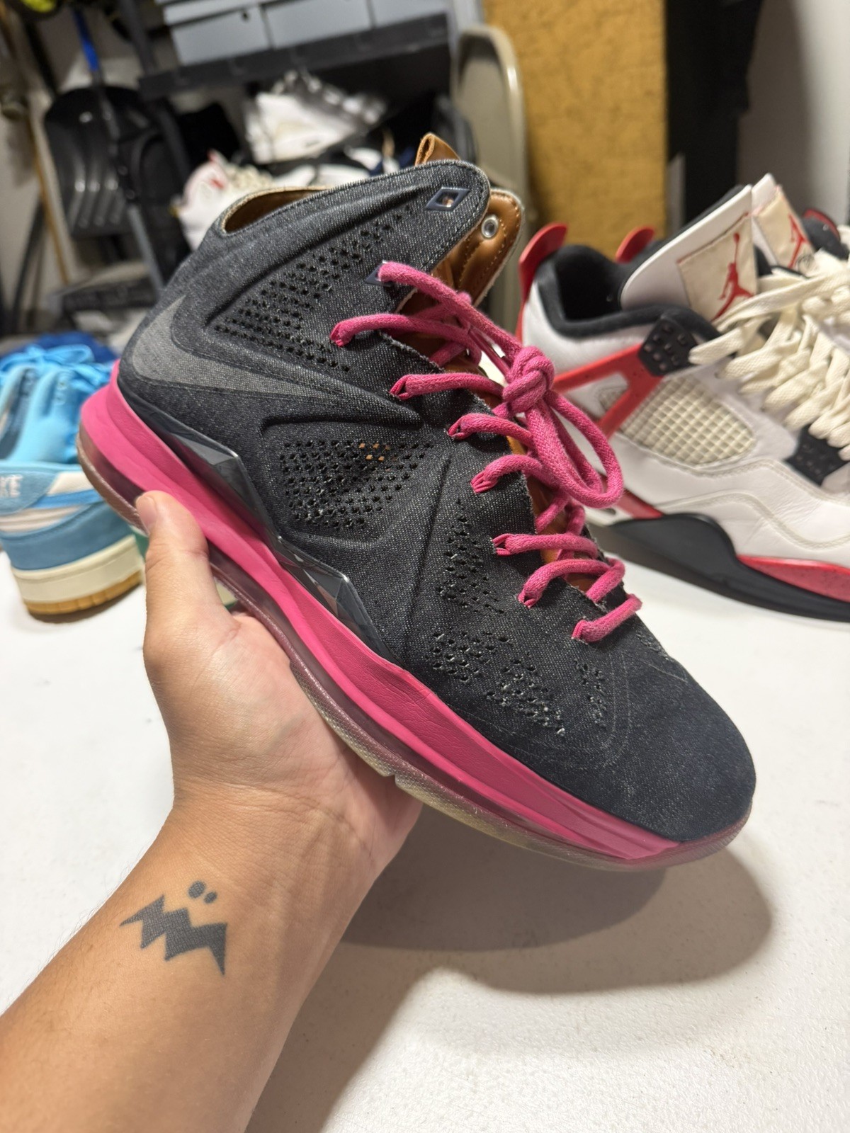 Nike LeBron 10 EXT Denim QS 597806-400 Pink OG Men’s Basketball Shoes Size 11 Nike LeBron 10 EXT Denim QS 597806-400 Pink OG Men’s Basketball Shoes Size 11