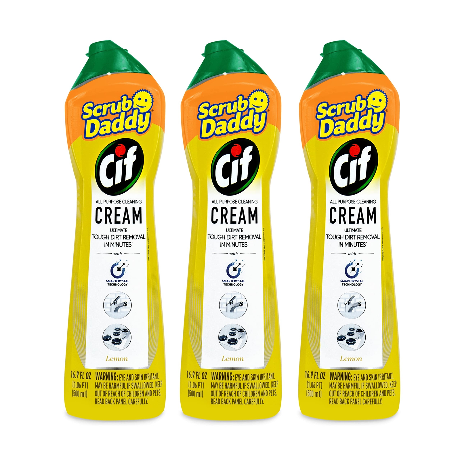 3x Cif All Purpose Cleaning Cream Lemon - Multi Surface Household Cleaning Cr...