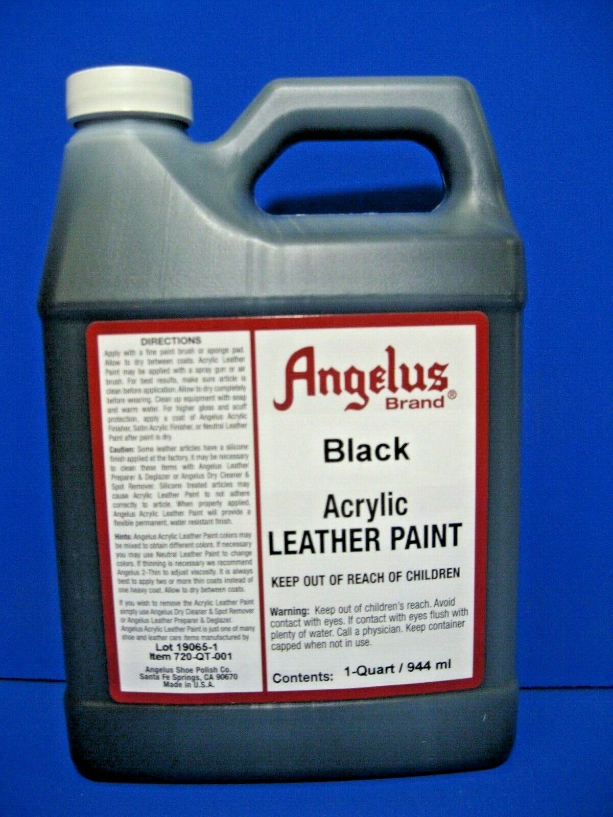 Angelus Acrylic Leather Paint - Leather & Vinyl  Sneaker Paint - Quart 32 oz