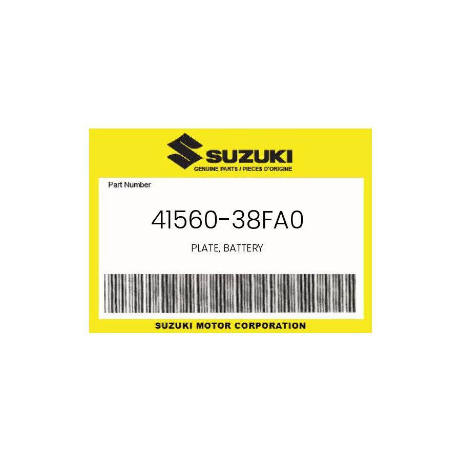 Suzuki Genuine Plate, Battery - 41560-38Fa0