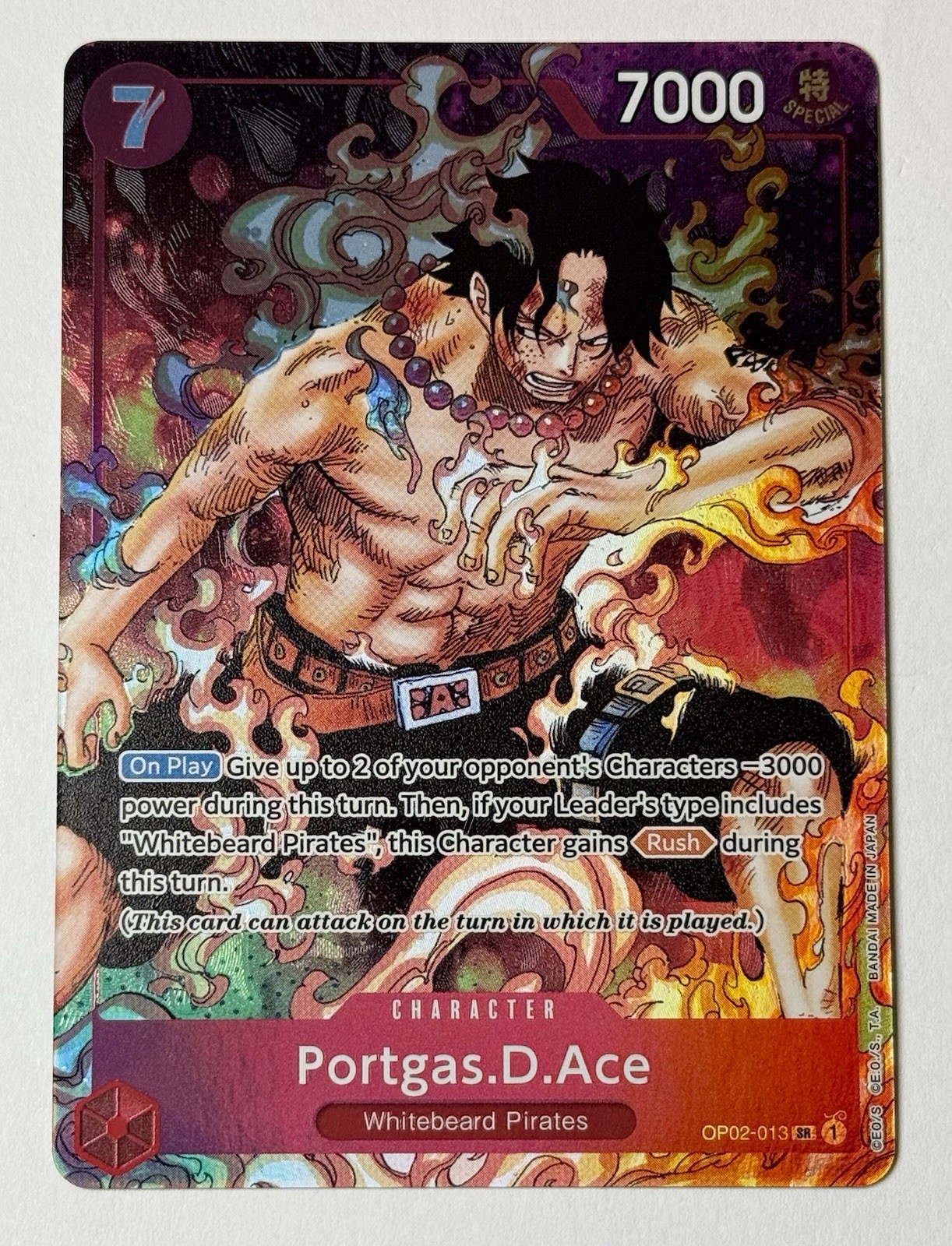 2023 One Piece - Portgas D. Ace (Alt Art) Paramount War OP02-013 English Card