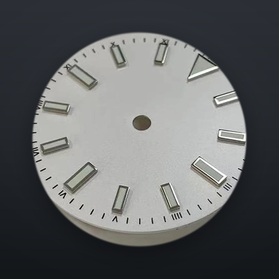 28.5mm white watch dial fits Seiko NH35 NH36, no date, lumed markers, US stock