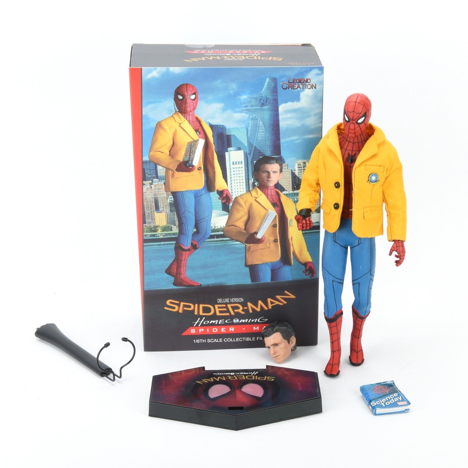 Spider-Man Homecoming Peter Parker 1:6 Action Figure Head Changable Toy Gift