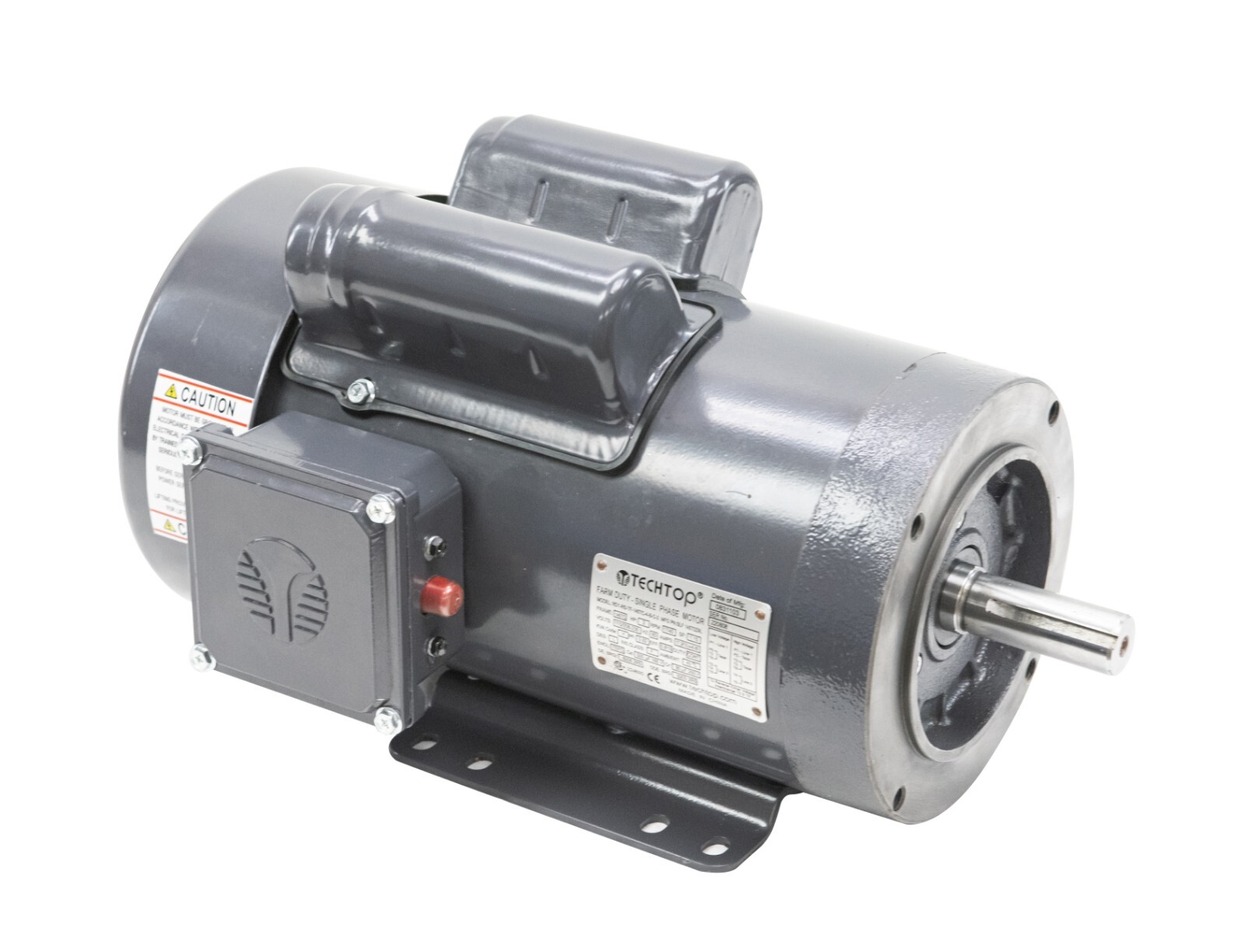 Techtop Electric Motor 1 HP 1800 Rpm 1-PH 115/208-230 Volt 143TC Frame C-Face