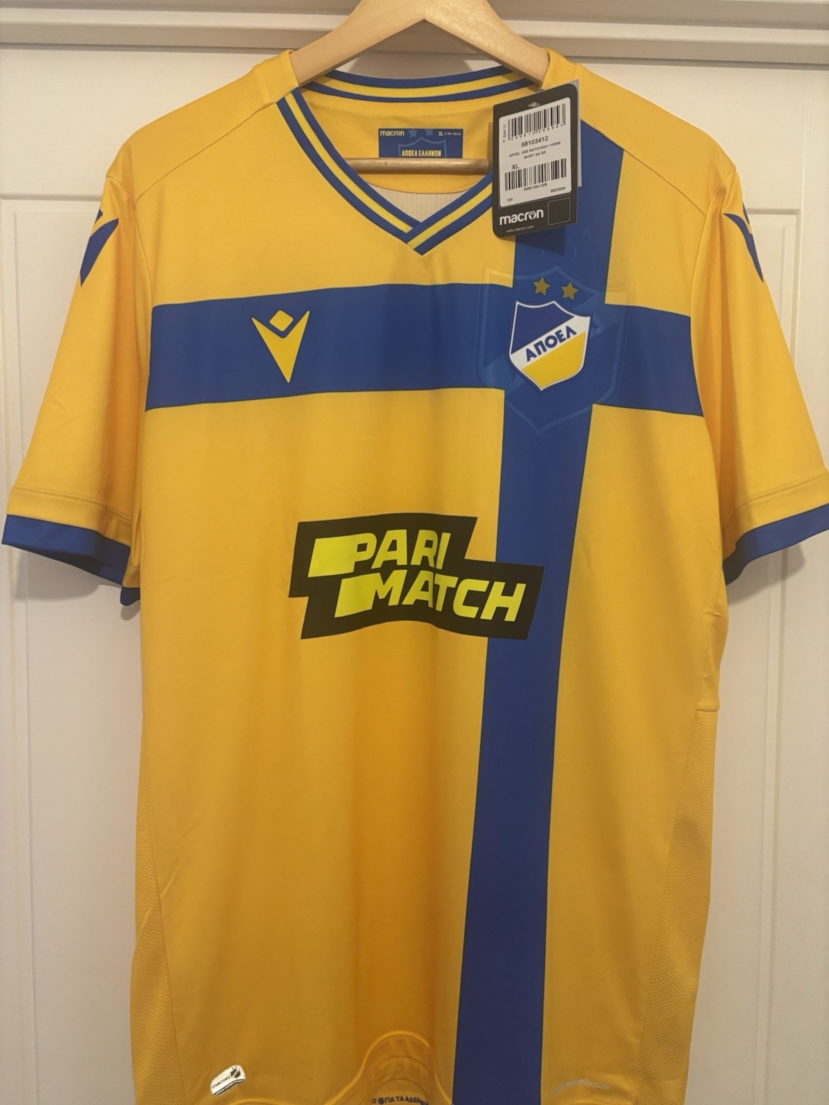 Macron APOEL FC Home Shirt 20/21 Adults XL