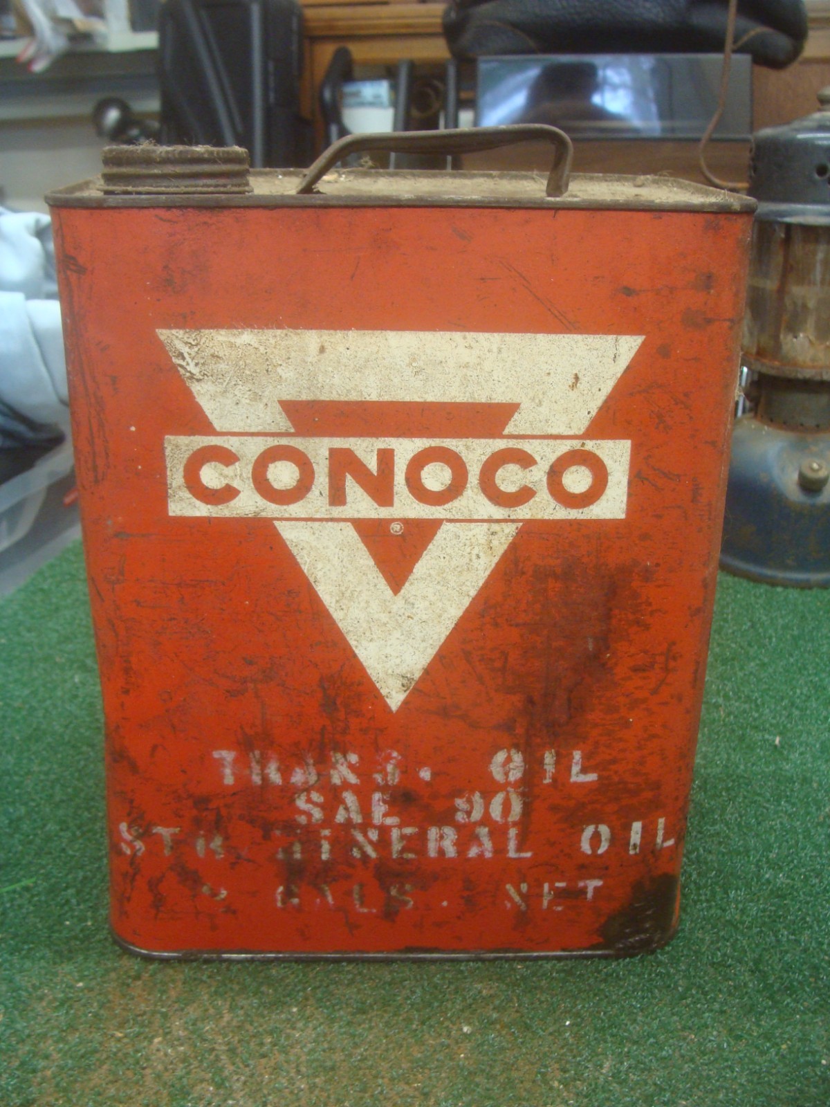 Vintage CONOCO Continental Oil COMPANY 2 GALLON Oil can Transmission Gas