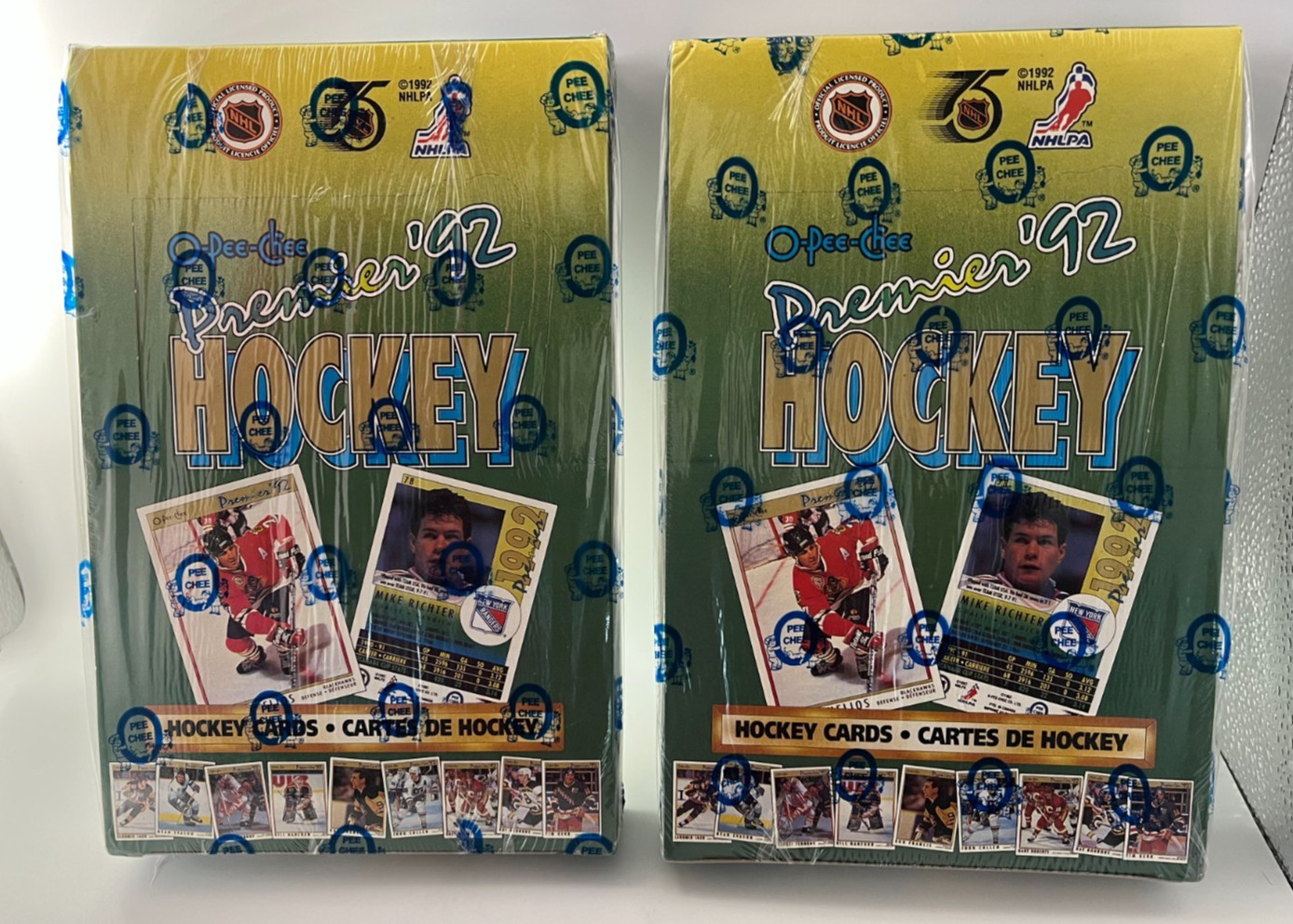 1992 O-Pee-Chee Premier Factory Sealed Hockey Box Lot of 2 OPC 36ct Vintage 1992 O-Pee-Chee Premier Factory Sealed Hockey Box Lot of 2 OPC 36ct Vintage