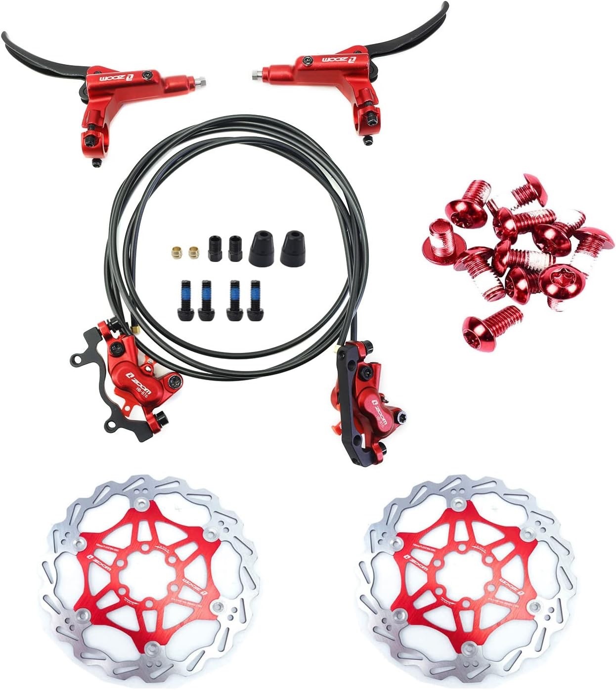 Zoom Hydraulic Disc Brake Mountain Bike MTB Front & Rear Set Floating Disc 160mm Zoom Hydraulic Disc Brake Mountain Bike MTB Front & Rear Set Floating Disc 160mm