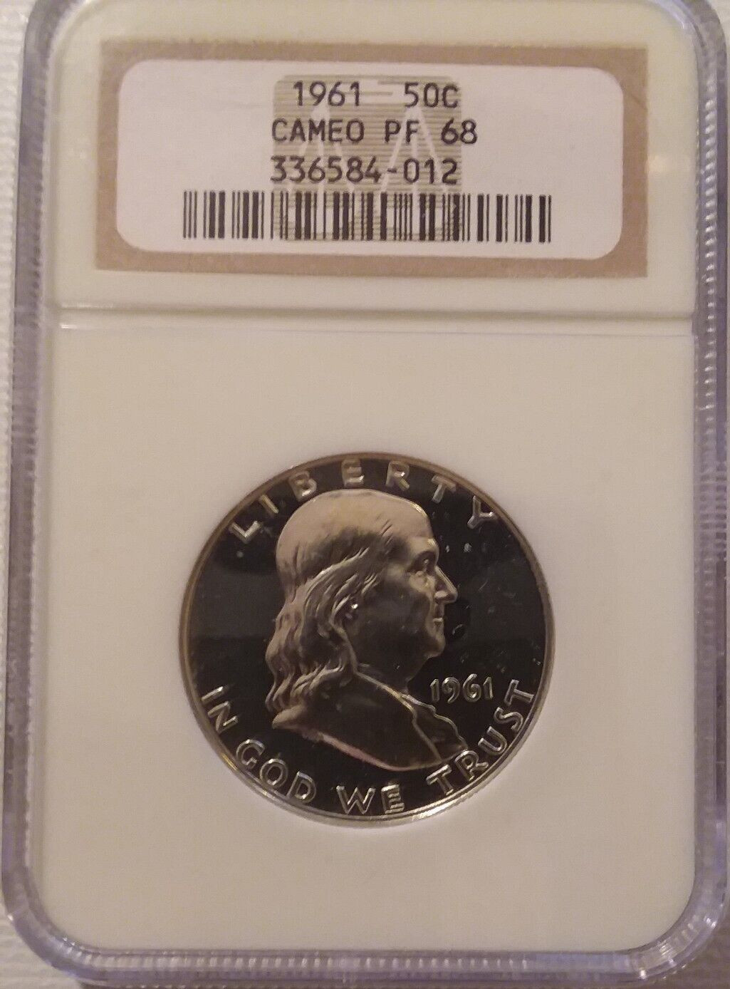 1961 NGC  PF 68 CAMEO PROOF FRANKLIN *** BEAUTIFUL PQ  BLACK & WHITE CAMEO ***