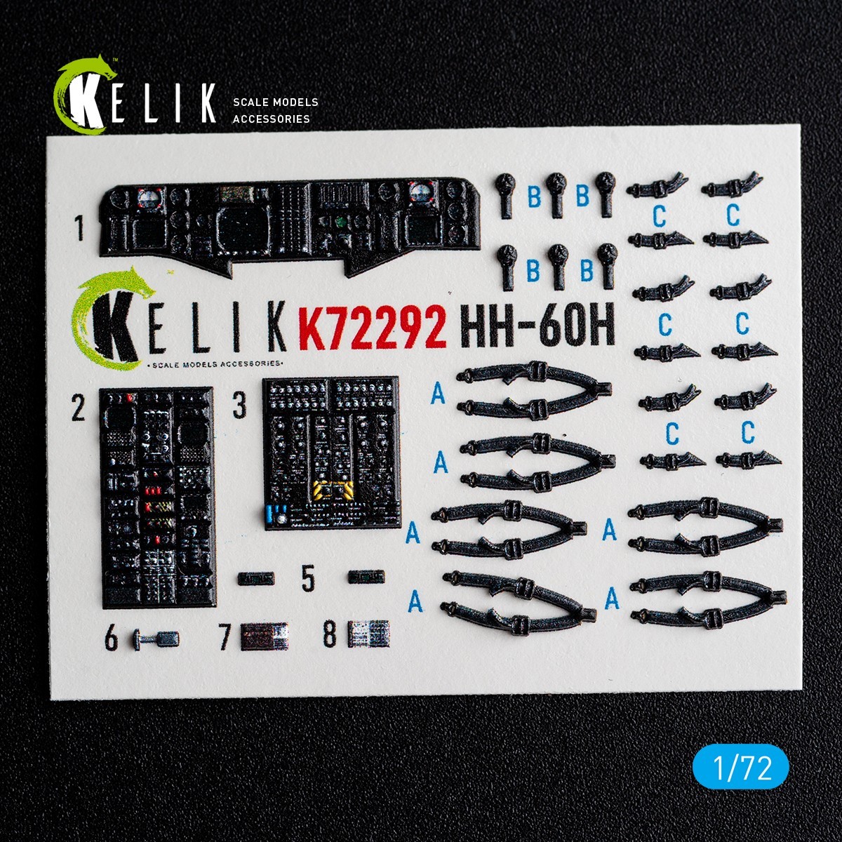HH-60H Rescue Hawk - interior 3D decals for HobbyBoss kit  1/72 Kelik K72292