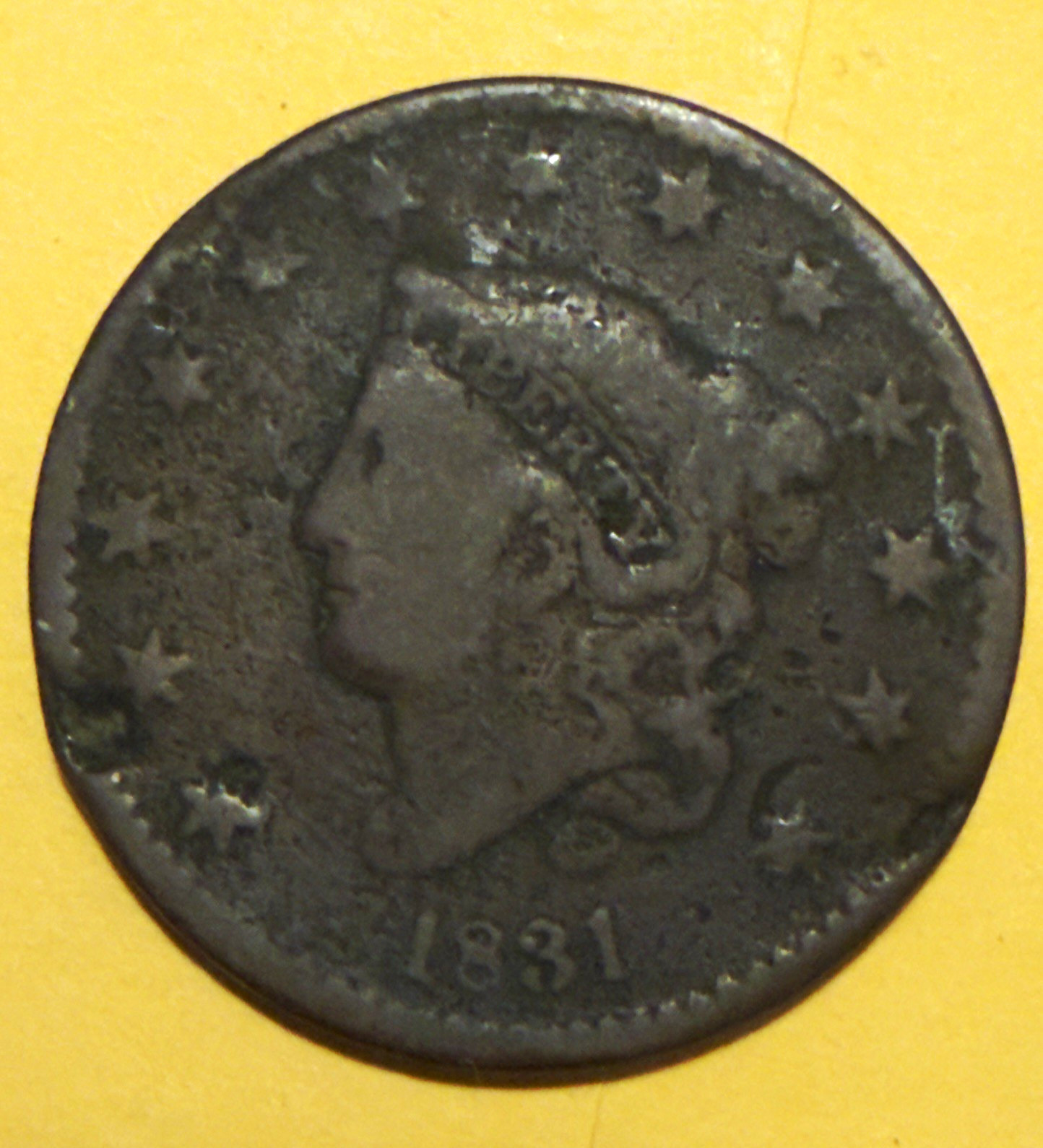 1831-P Coronet Head Large Cent 1C Large Letters Copper Brown 1831-P Coronet Head Large Cent 1C Large Letters Copper Brown