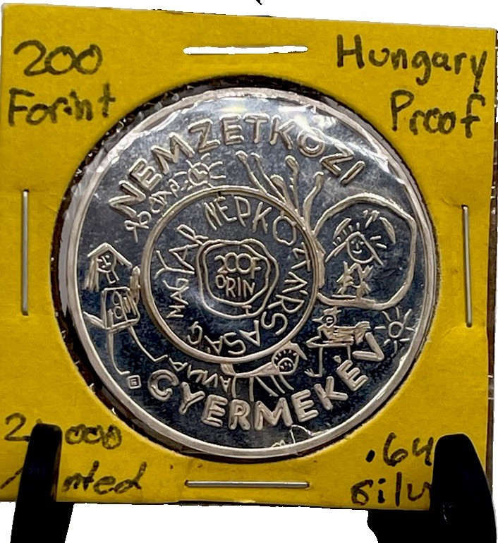 1979 HUNGARY PROOF 200 FORINT SILVER INTERNATIONAL YEAR OF THE CHILD ~ UNICEF