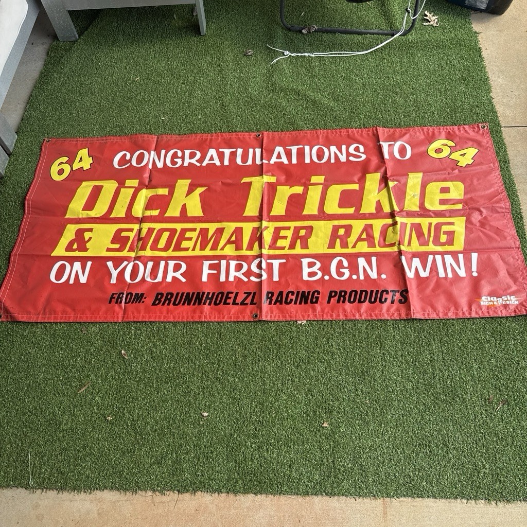 1997 Dick Trickle & Shoemaker Racing First Win Banner Large Sign Hickory Motor