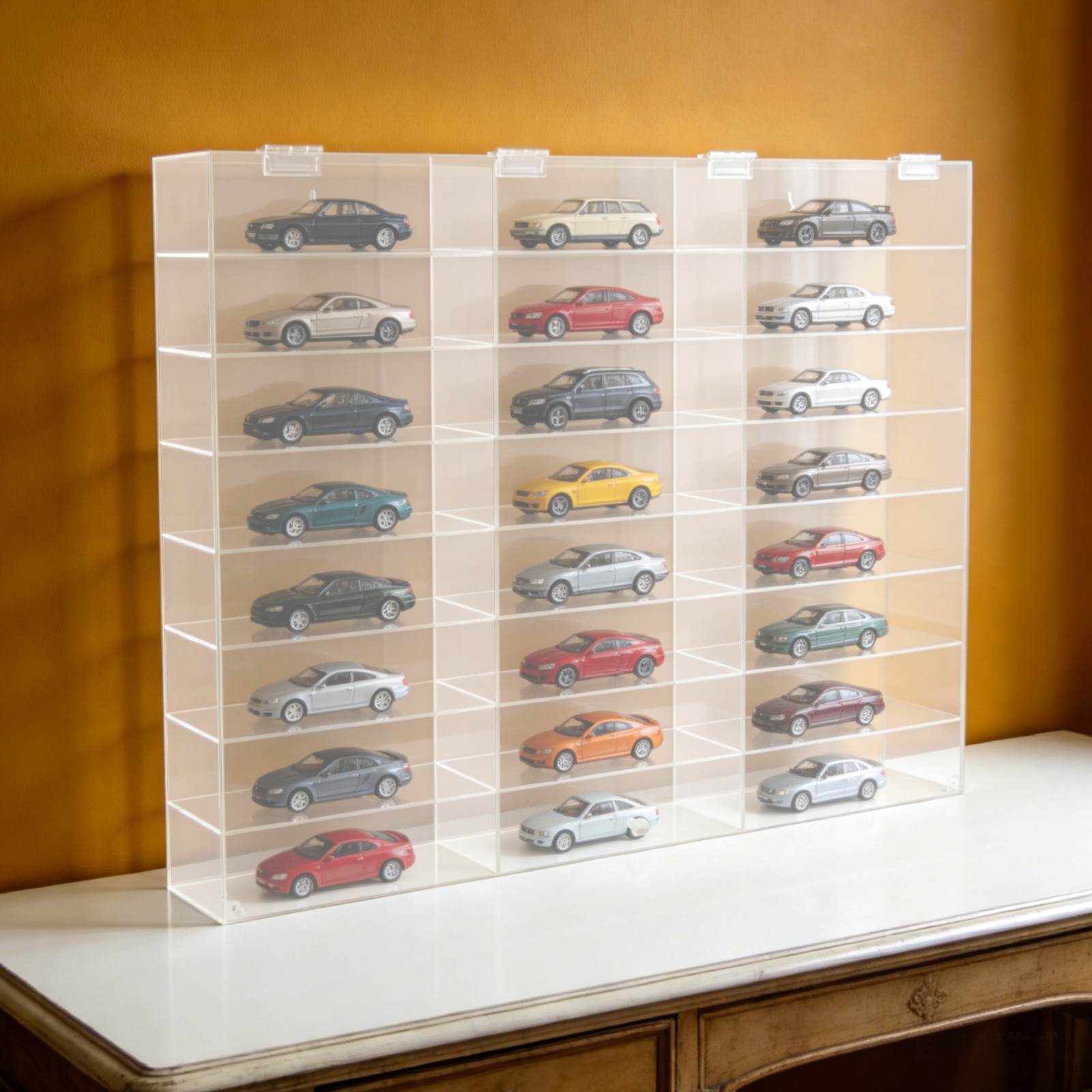 Car Display Case Acrylic 24 Pcs Diecast Model 1/24 Nascar Toy Wall Clear Cabinet