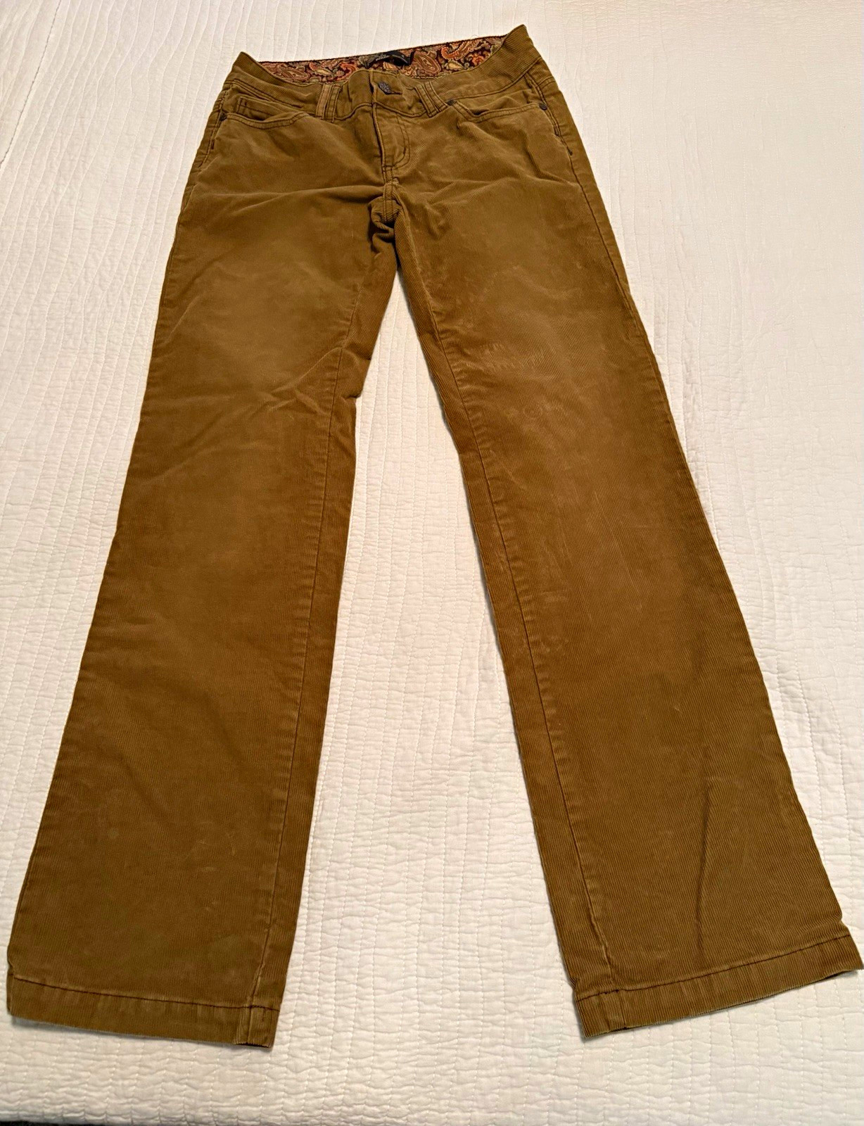 prAna Women’s Khaki Brown Solid Corduroy Pants Regular Fit Size 4 prAna Women’s Khaki Brown Solid Corduroy Pants Regular Fit Size 4