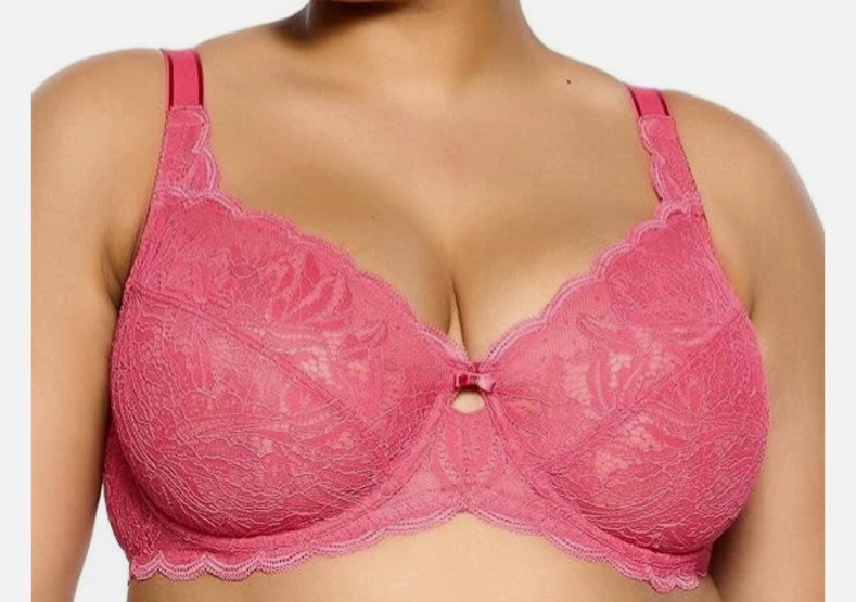 NEW Paramour Women\'s Peridot Unlined Lace Bra Honeysuckle Pink Size 34DD NEW Paramour Women\'s Peridot Unlined Lace Bra Honeysuckle Pink Size 34DD