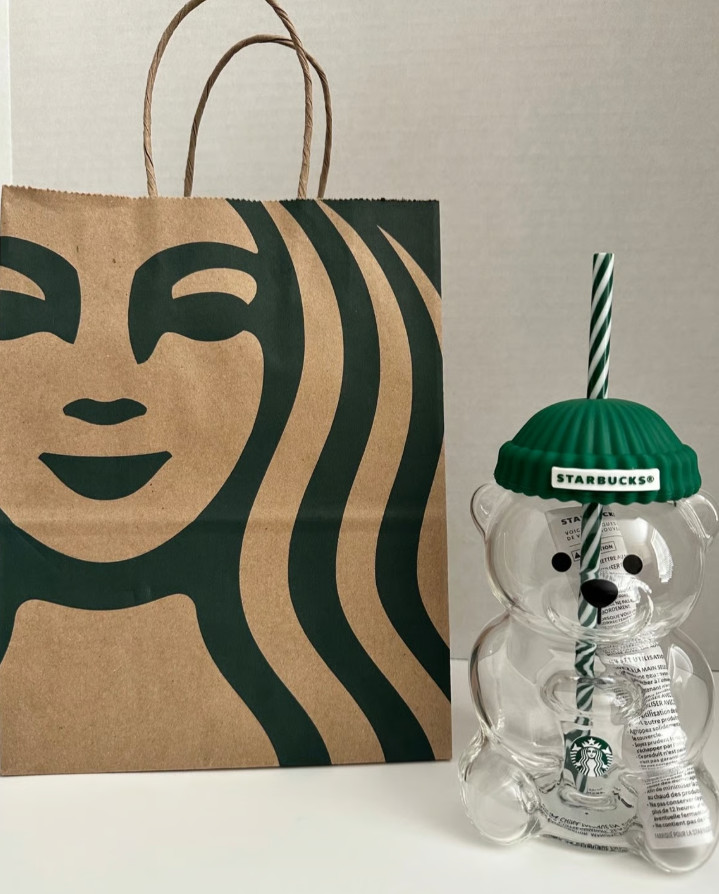 Authentic Starbucks Bearista Bear glass cup 2026 Collectible Limited Edition