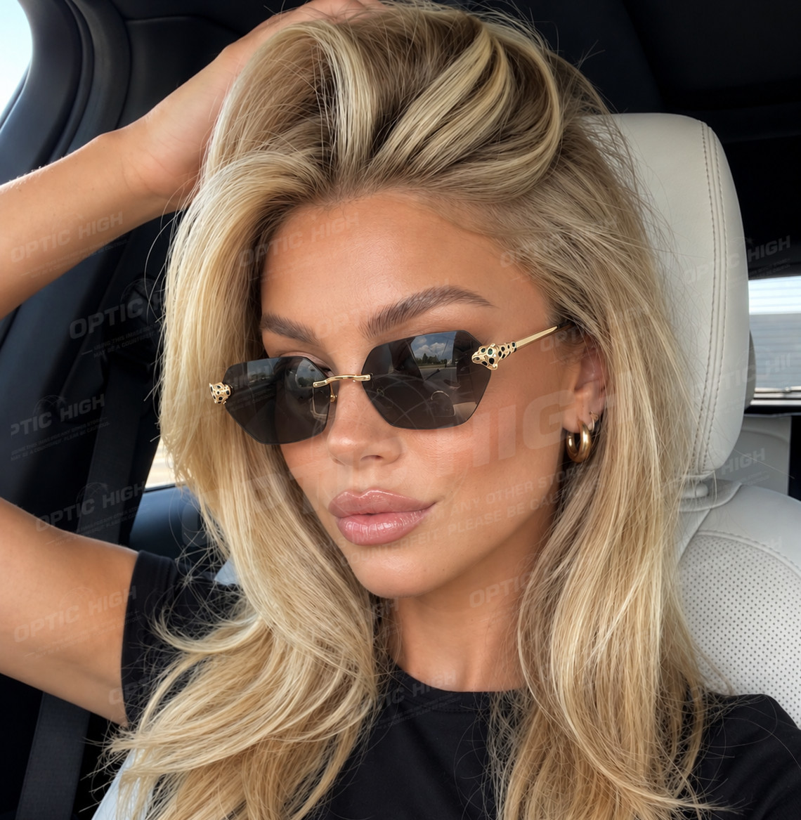 Panthère de Cartier 55mm Geometric Sunglasses