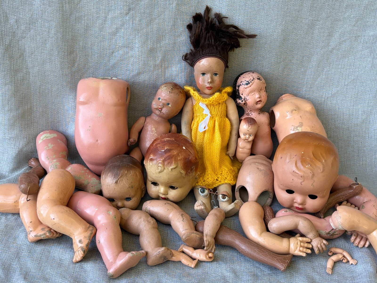 Antique Vintage Creepy Whole Doll Parts Eyes Baby Limbs Haunted Odd Lot As Is Antique Vintage Creepy Whole Doll Parts Eyes Baby Limbs Haunted Odd Lot As Is