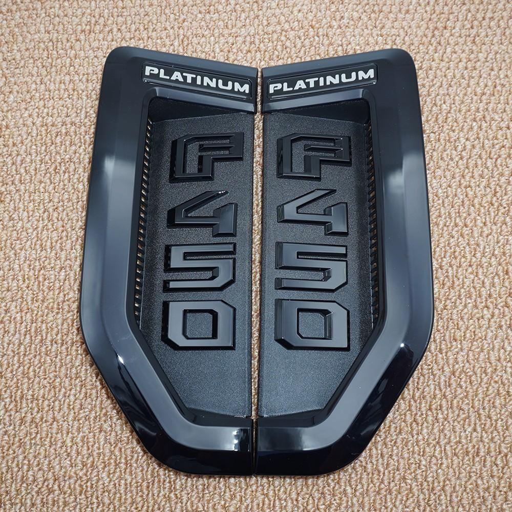 Black Fits For 17-22 F450 platinum Driver Passenger Fender Side Emblem Pair Set Black Fits For 17-22 F450 platinum Driver Passenger Fender Side Emblem Pair Set