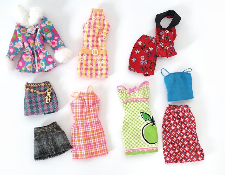 Barbie Vintage Late 90s Doll Clothes Lot - Dresses, Skirts, Tops, Jacket