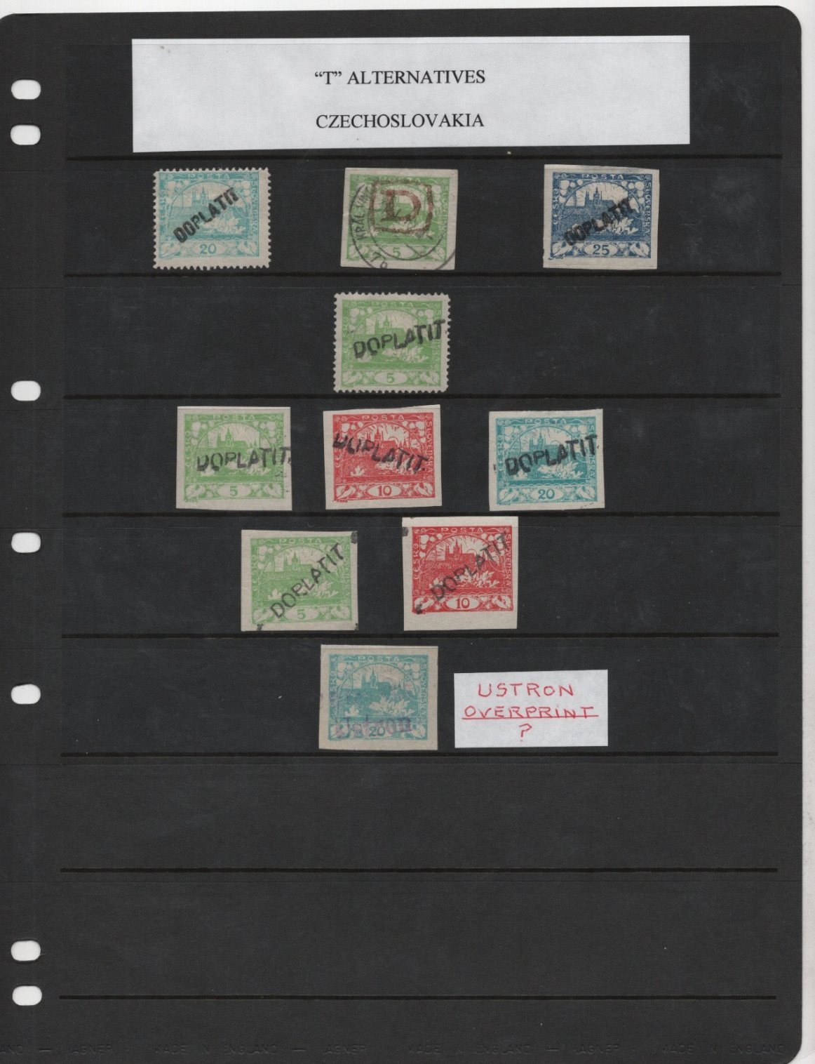 CZECHOSLOVAKIA 1922 POSTAGE DUES COLLECTION OF 45 IMPERF & PERF MINT & USED