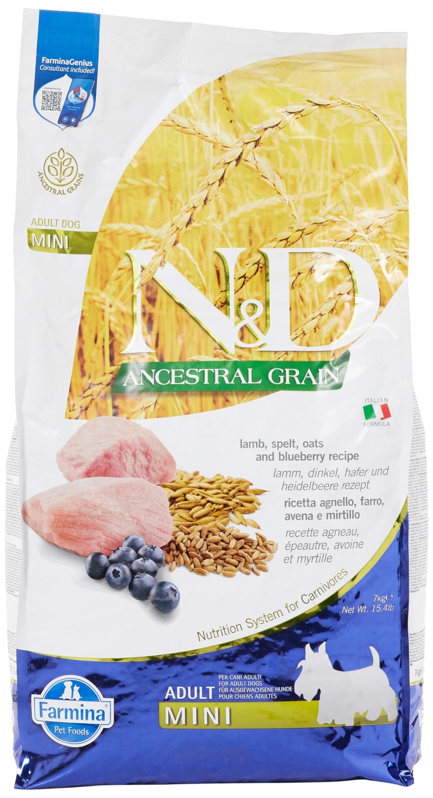 Farmina Natural & Delicious Ancestral Low Grain Lamb & Blueberry Adult Mini D... Farmina Natural & Delicious Ancestral Low Grain Lamb & Blueberry Adult Mini D...