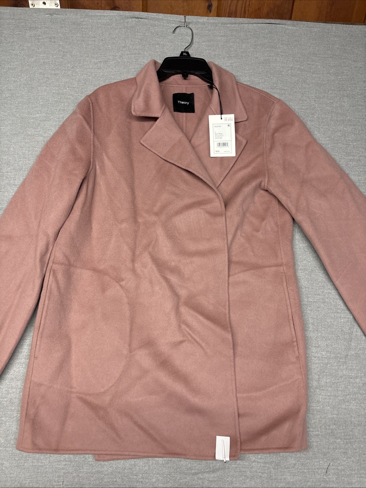 Theory L Sileena Womens Coat Dark Rose Pink Winsome 2 Wool Cashmere Jacket $595