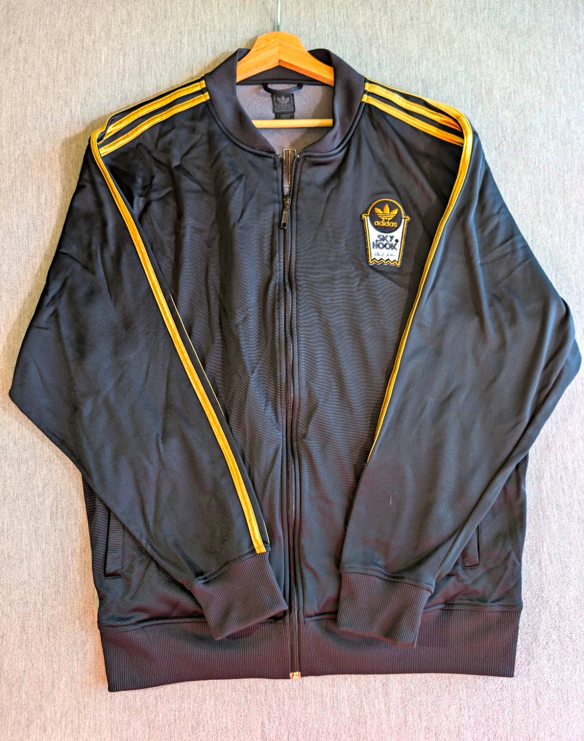 Vintage 2005 Adidas Originals Kareem Abdul Jabbar Skyhook Track Jacket Black L