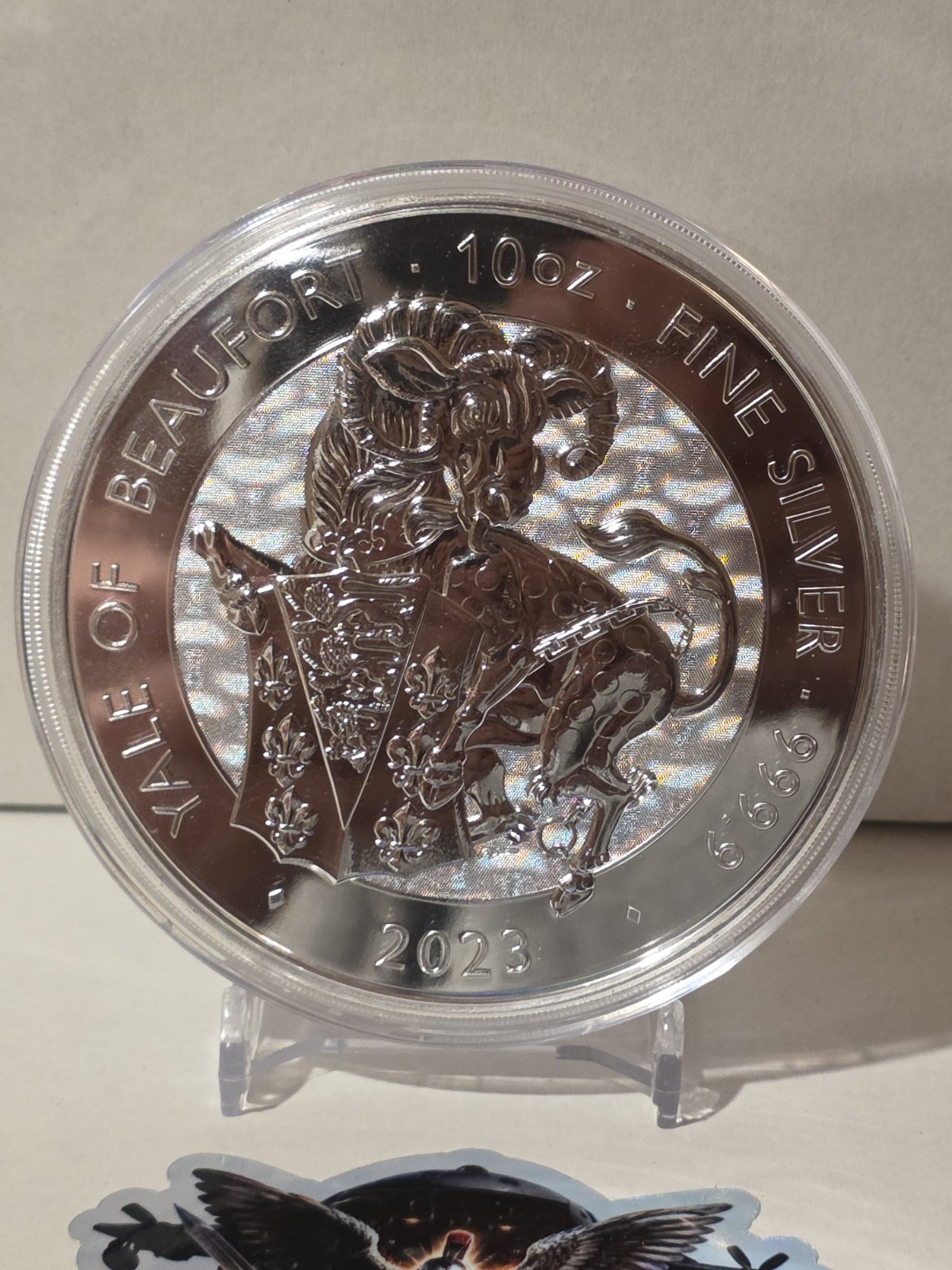 2023 U.K. 10 Pound 10 oz 999.9 Silver Tudor Beast Yale of Beaufort Brilliant