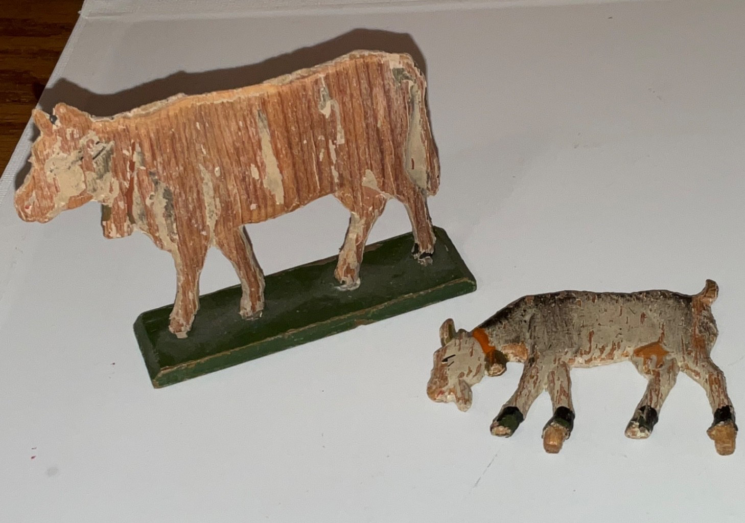 Vtg German Erzgebirge Wood Putz COW & GOAT Farm Animal Miniature AS IS Vtg German Erzgebirge Wood Putz COW & GOAT Farm Animal Miniature AS IS