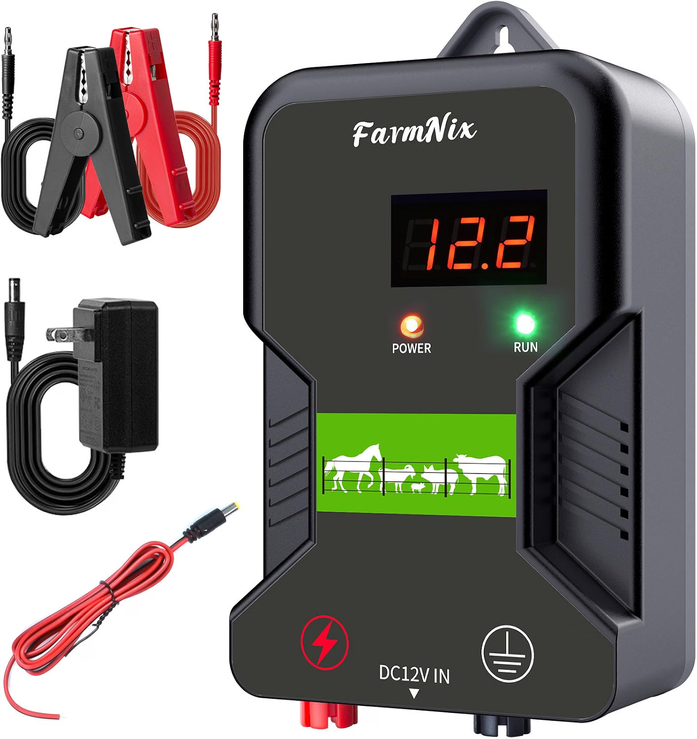 Innovative 12KV Electric Fence Charger: 2 Joules, AC/DC/Solar Power, 15KM Range Innovative 12KV Electric Fence Charger: 2 Joules, AC/DC/Solar Power, 15KM Range