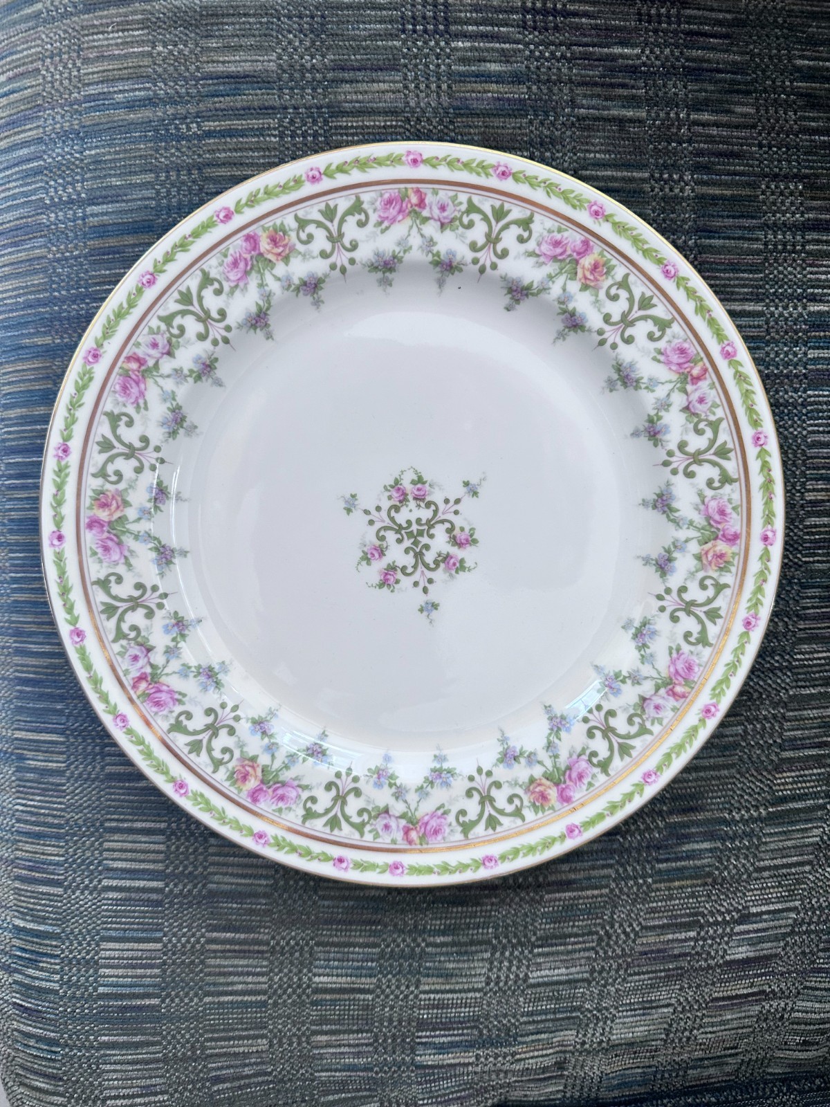 J Pouyat LIMOGES France 9.5” Dinner Plates Set of 12 Wright Tyndale & Van Roden