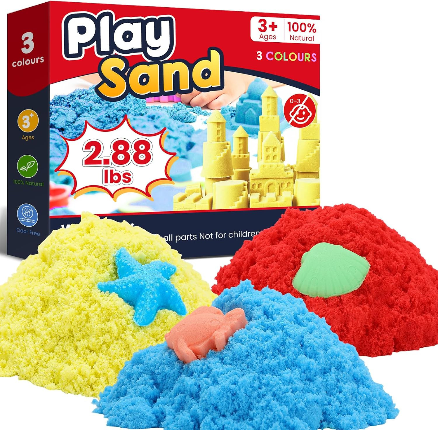 Play Sand,2.88Lbs 3-Color Sensory Sand,Kids Shaping Sculpting Play Sand,2.88Lbs 3-Color Sensory Sand,Kids Shaping Sculpting