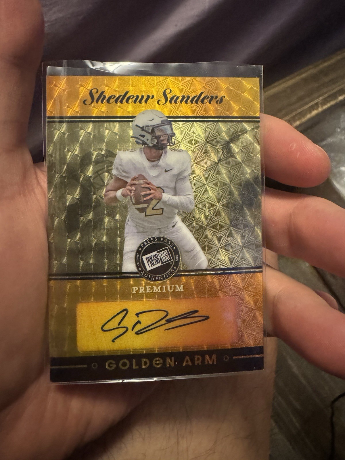 2024 Leaf Press Pass Premium - Golden Arm Shedeur Sanders #G-SS1 1/1 Auto 2024 Leaf Press Pass Premium - Golden Arm Shedeur Sanders #G-SS1 1/1 Auto