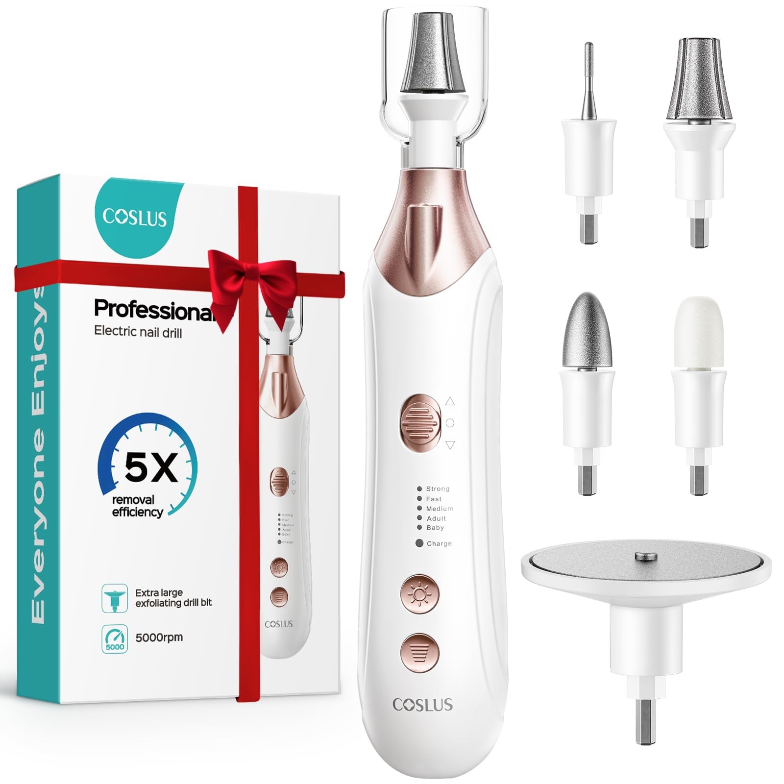 COSLUS C43 Professional Manicure Pedicure Kit, 5-in-1 Electric Nail File for T COSLUS C43 Professional Manicure Pedicure Kit, 5-in-1 Electric Nail File for T