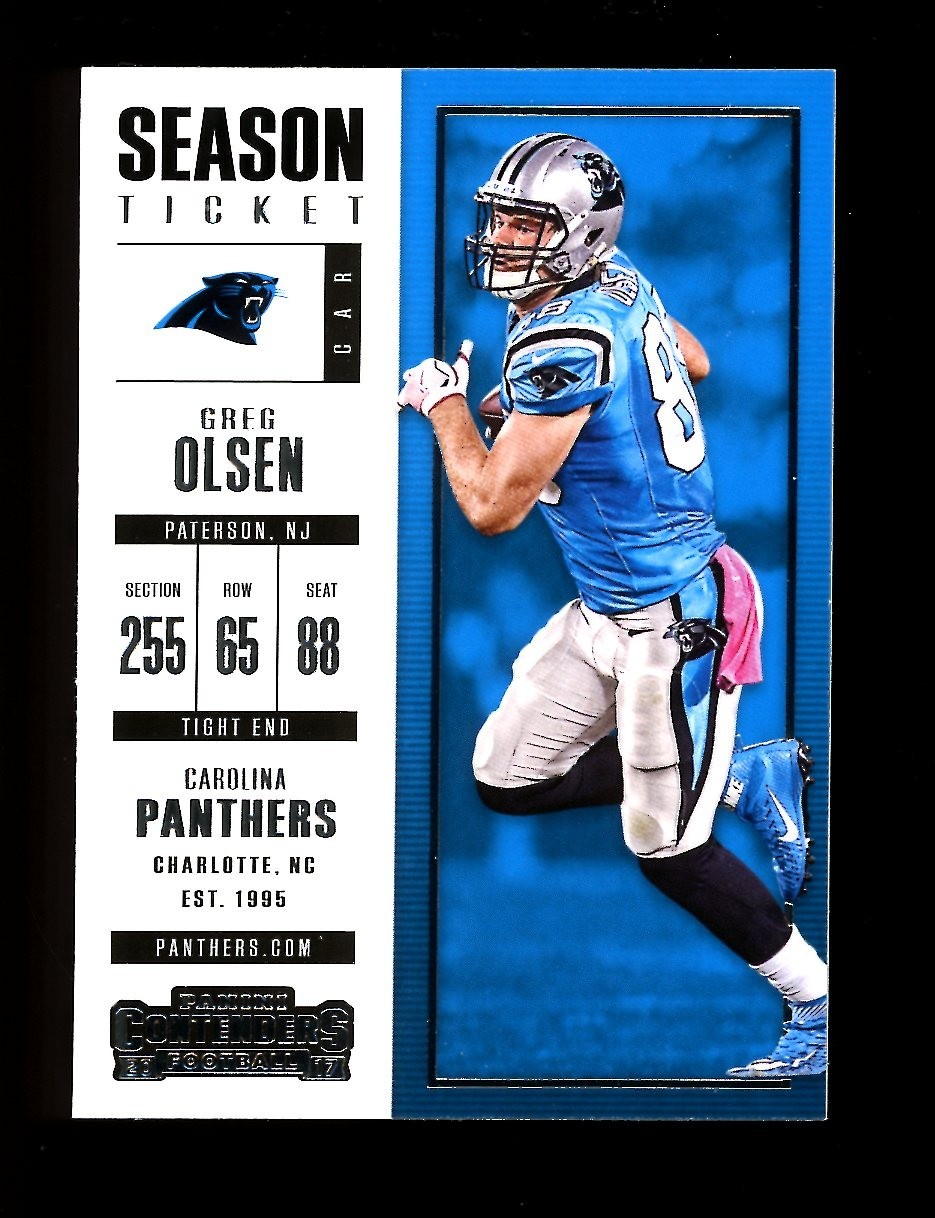 2017 Panini Contenders Season Ticket #6 Greg Olsen Carolina Panthers QTY 2017 Panini Contenders Season Ticket #6 Greg Olsen Carolina Panthers QTY
