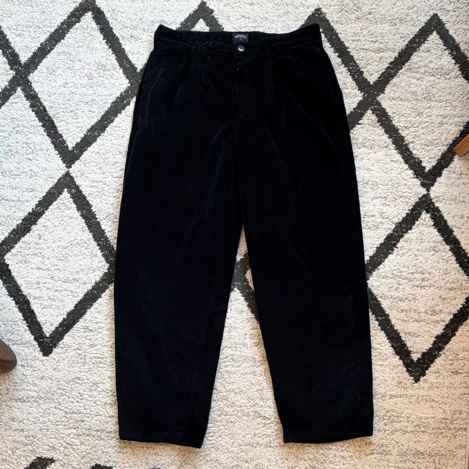 Noah NYC Double Pleated Corduroy Pants 34x30 Navy Blue Brisbane Moss