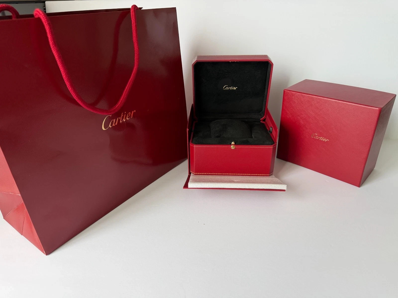 Cartier Red Watch Presentation Box Empty Storage Case