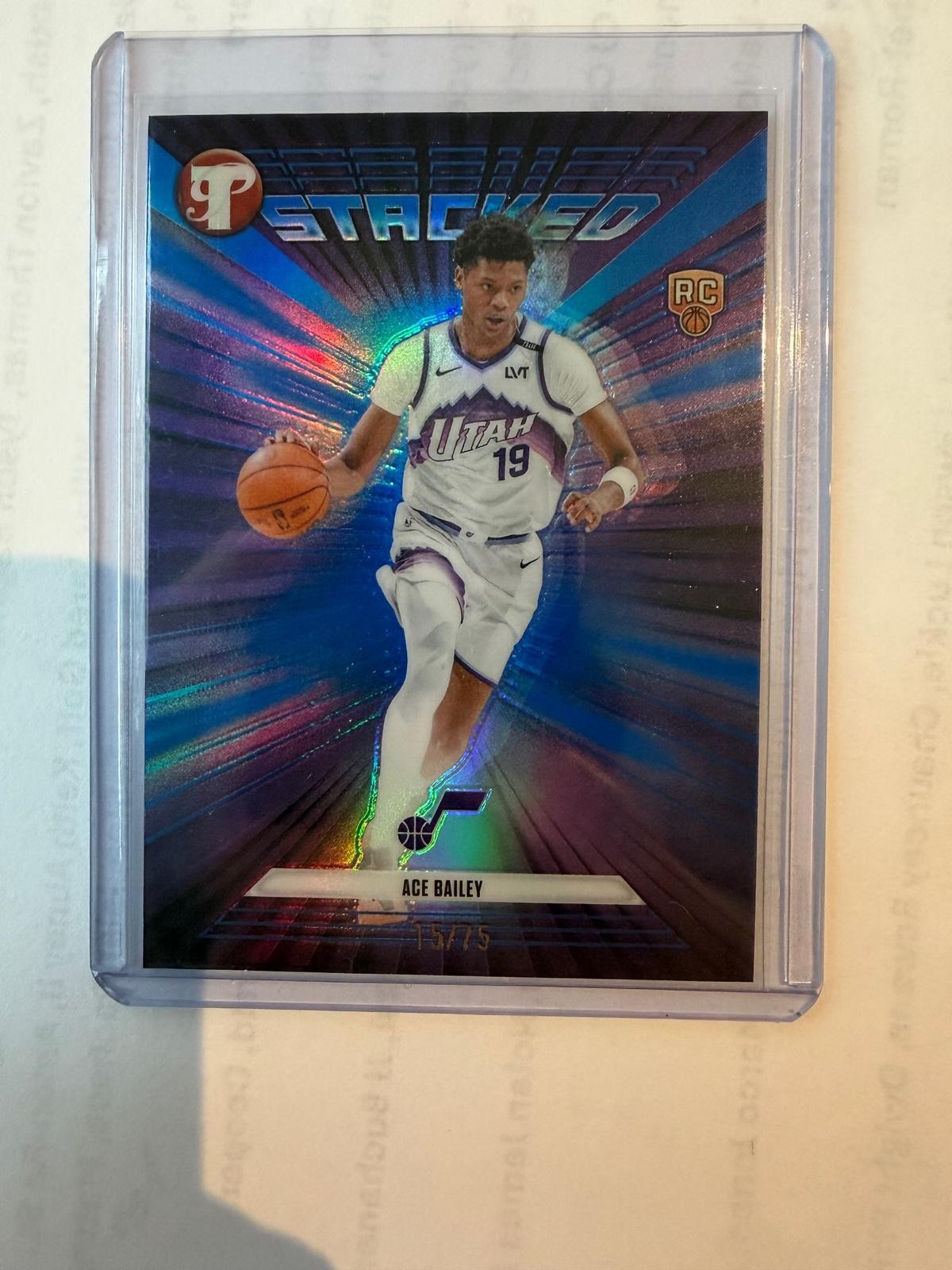 Topps Pristine 2026 Ace Bailey Utah Jazz Stacked ST-6 Rookie Insert RC /75