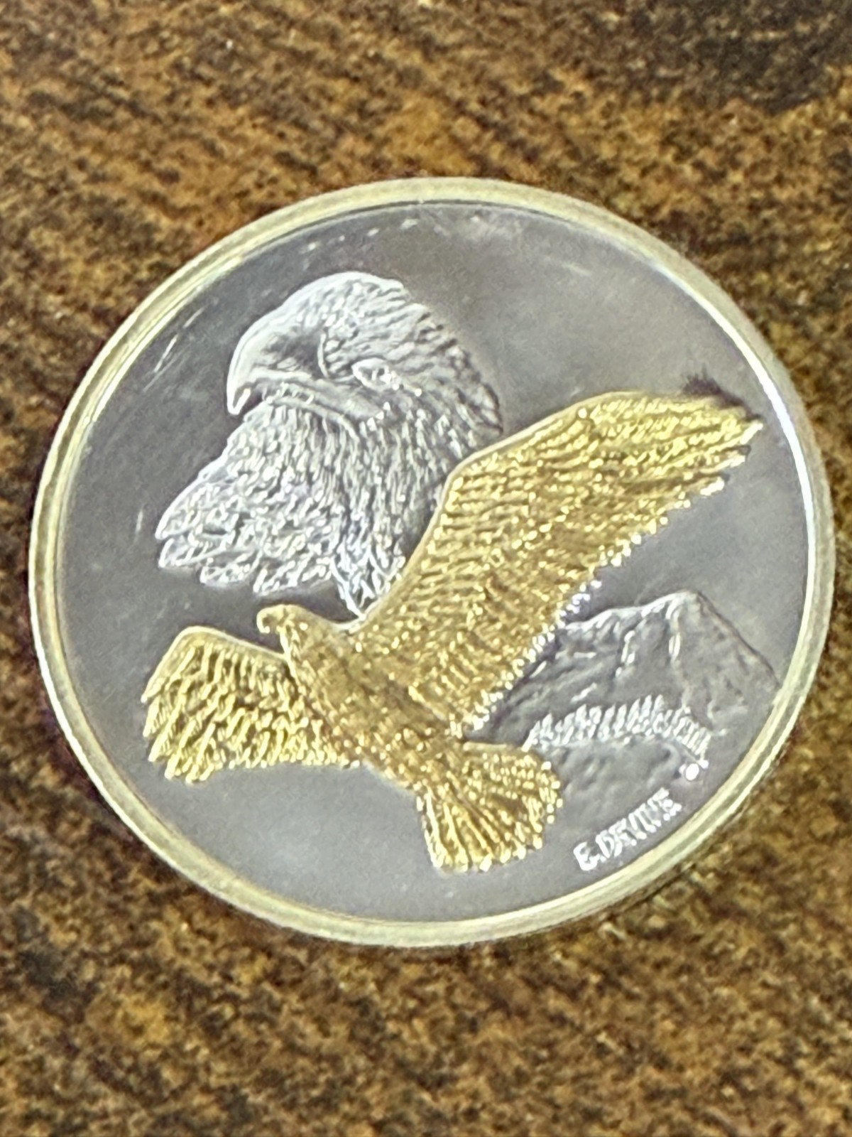 1 oz Silver Alaska Evergreen Mint .999 w/ Gold Gilt Wasilla, AK